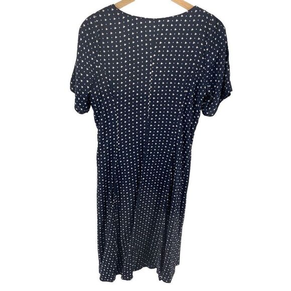 Robbie Bee Womens Shift Dress Short Sleeve Button Tie Front Navy Blue Size 8 - Picture 9 of 9